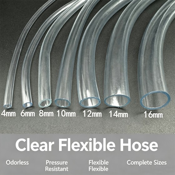 4mm-16mm soft water pipe, rubber hose, transparent horizontal pipe, PVC hose, garden pipe, fish tank, submersible pump water pipe