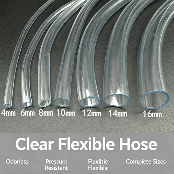 4mm-16mm soft water pipe, rubber hose, transparent horizontal pipe, PVC hose, garden pipe, fish tank, submersible pump water pipe